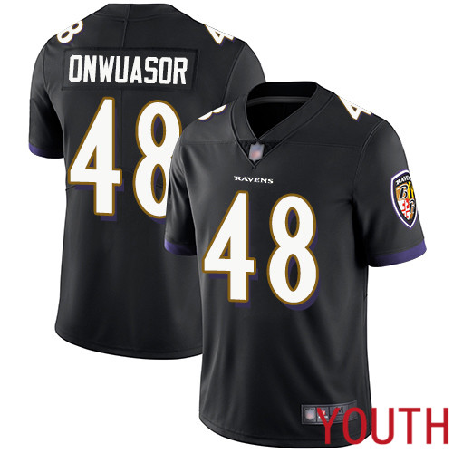 Baltimore Ravens Limited Black Youth Patrick Onwuasor Alternate Jersey NFL Football #48 Vapor Untouchable->women nfl jersey->Women Jersey